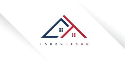 House design element idea with creative letter C and T concept high resolution vector