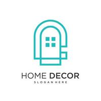 Home decor with window design element idea with creative unique concept high resolution vector