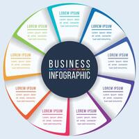9 Steps Circle Infographic design 9 steps, objects, elements or options infographic business template vector