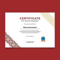 Oriental Geometric Certificate Template Design vector