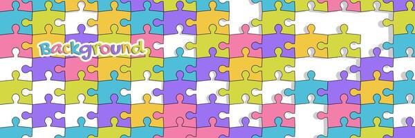 Abstract background pattern with colorful puzzle pieces. vector