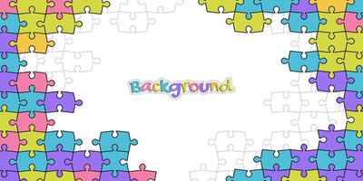 Abstract background pattern with colorful puzzle pieces and empty space for design vector