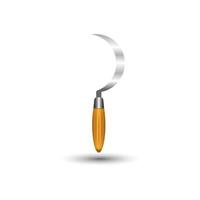 Garden sickle icon. Cartoon of sickle icon for web design isolated on white background. vector