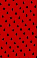 The background of the watermelon is red and the seeds are black vector