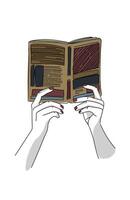 Illustration of a book held in two hands vector