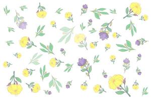 Background Repeated Floral pattern with roses, leaves, floral bouquets, flower compositions. Notebook covers, banner, card, poster with text. vector