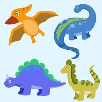 Dinosaurs collection Cute character Isolated on a white background funny dinosaurs collection set for greeting card design, congratulation and invitation postcard creation. vector