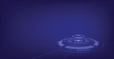 Circle technology 3d pedestal on a dark blue background vector