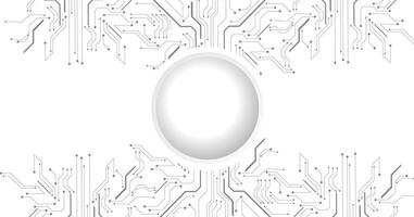 Grey circuit line technology pattern on white background. vector