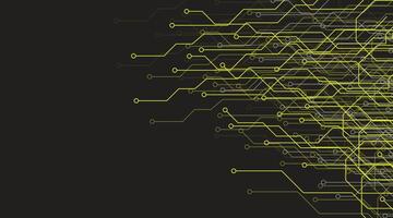 Electronic circuit board on black background. vector