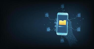 Document management and digital document paperless operation concept. vector