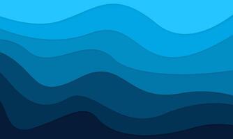 Abstract blue modern wavy papercut style background vector