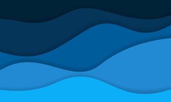 Abstract blue modern wavy papercut style background vector
