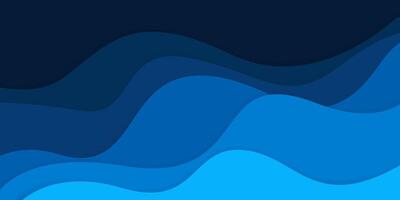 Abstract blue modern wavy papercut style background vector