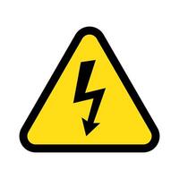High voltage sign with lightning. vector