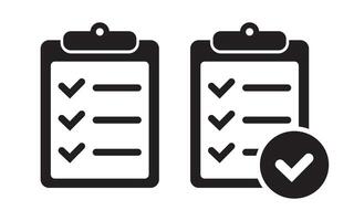 Clipboard with check mark icon isolated on background. Checklist sign symbol for web site and app design. vector