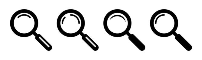Magnifying glass icon, magnifier or loupe sign. Web search icon. vector