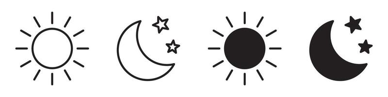 Sun moon icon illustration isolated sign symbol. vector