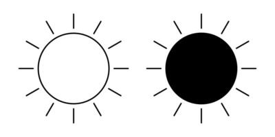 Sun icon, sun symbol isolated on white. vector