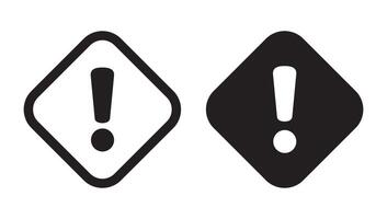 Alert icon. Warning sign and symbol. Exclamation mark in rombus. vector