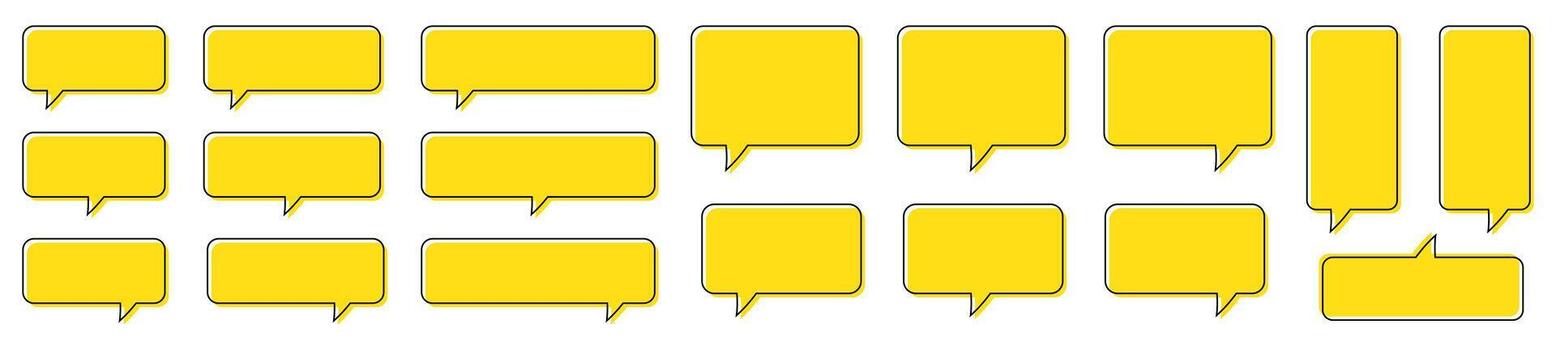 Chat bubble in yellow, quote background, Speech bubble, message box set. vector