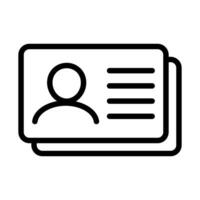 ID Card icon. Employee clerk card, driver license, Identification card, staff identification card symbol. Design for website and mobile app. vector