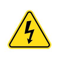 High voltage sign. Warning electricity symbol. Triangle with lightning sign. vector