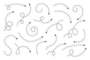 Curved dotted arrow. Zigzag arrow stripes design with dotted lines. vector