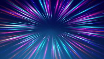 Futuristic burst of light rays with multicolored hues vector