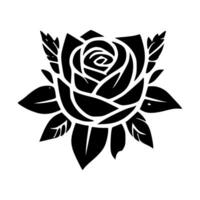 Elegant rose silhouette design perfect for floral-themed projects. Ideal for wedding invitations, home decor, and digital art. Add a touch of romance and sophistication to your visuals. vector