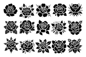 Elegant rose silhouette design perfect for floral-themed projects. Ideal for wedding invitations, home decor, and digital art. Add a touch of romance and sophistication to your visuals. vector