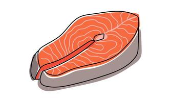 salmon fillet slice isolated on transparent background. vector