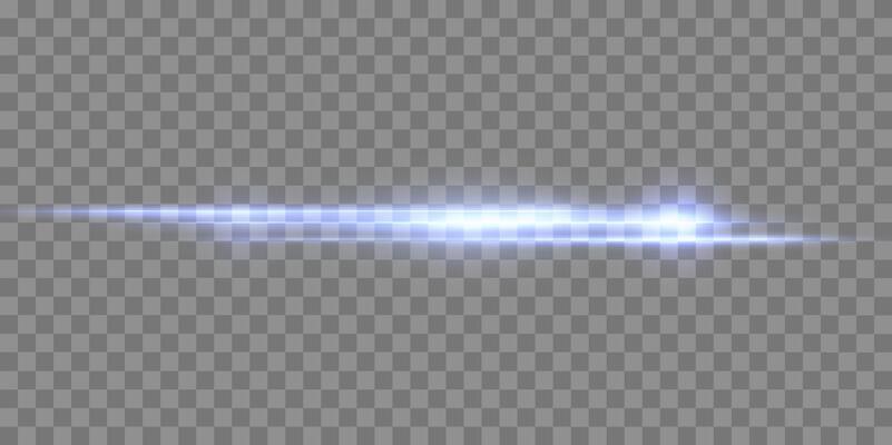 Blue horizontal lens flare. Sun flash with rays or spotlight and bokeh. Glow flare light effect.