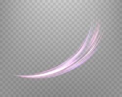 Glowing purple lines. Neon realistic energy speed. Abstract light effect vector