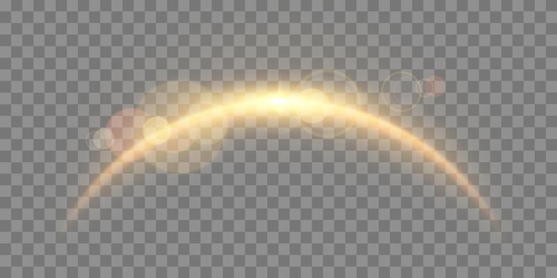 Orange magic arch with glowing particles, sunlight lens flare. Neon realistic energy flare arch.