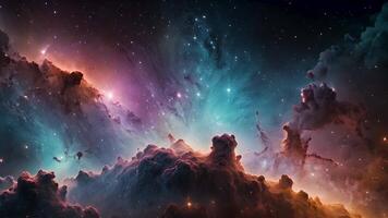 Experience the majesty of a vast universe with planets and stars in an exquisite fantasy setting, capturing the essence of space exploration and the beauty of cosmic landscapes. video