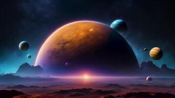 Discover the beauty of a massive universe filled with planets and stars in this enchanting fantasy environment, capturing the essence of cosmic wonder and the grandeur of space exploration. video