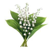 Generated Ai Lilies of the valley blooms png