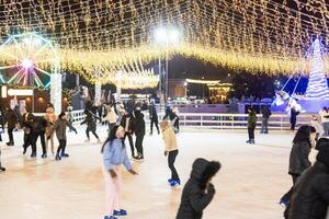 Kyiv, Ukraine - 03.12.2023. Skating rink on the territory of the National Complex Expocenter of Ukraine VDNH photo