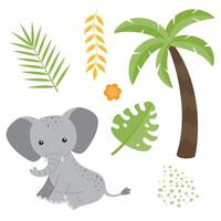 Cute childrens animals set isolated on a white background. vector