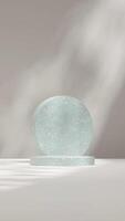 Minimal empty mockup scene 3d rendering template of green terrazzo in portrait with gobo light photo