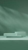 Minimal scene rectangular podium 3d rendering image mockup in portrait layout with dark background photo