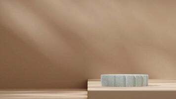 Landscape layout 3d rendering mockup of green terrazzo texture podium product placement template photo