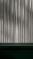 Empty scene 3d rendering mockup green table podium in portrait layout with white cloth curtain photo
