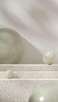 3d rendering image mockup template of terrazzo texture empty space in portrait with green sphere photo