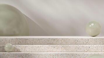 3d rendering image mockup template of terrazzo texture empty space in landscape with green sphere photo