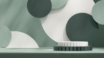 3d rendering mockup scene template product podium in landscape with circle in the background photo