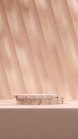 Light pink texture wall 3d rendering scene mockup colorful terrazzo texture podium in portrait photo