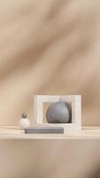 Minimal scene of concrete and terrazzo texture podium and sphere 3d render mockup in portrait photo
