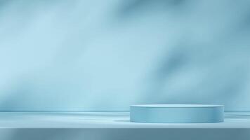 3d rendering empty mockup scene dark blue sky podium in landscape with minimal background photo